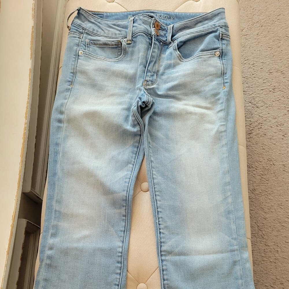 American Eagle Outfitters Artist Crop Light Wash Jeans Size 6